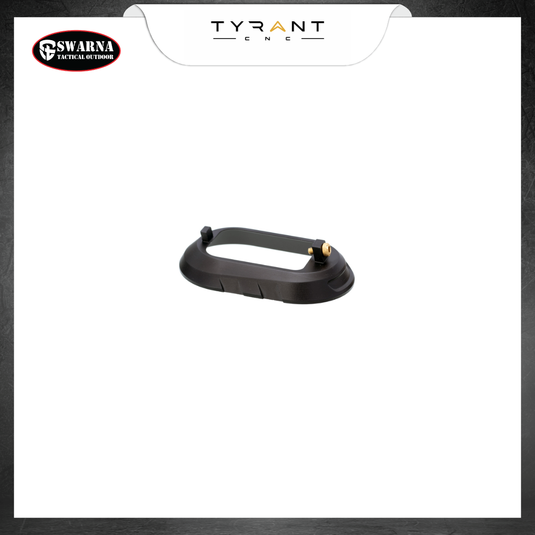 Tyrant Designs Sig Sauer P320 Extended Magazine Well - Black w/Gold Screw